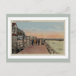 Vintage Boardpromenad vid Sea Bright New jersey Vykort