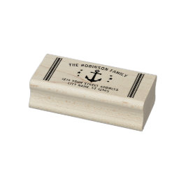 Vintage Boat Anchor Stars Family Namn Adress Stämpel