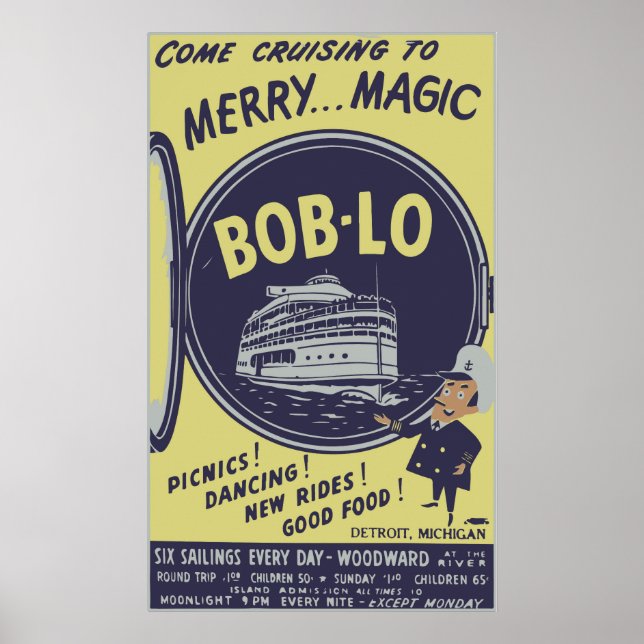 Vintage Boblo Island Poster (Framsidan)