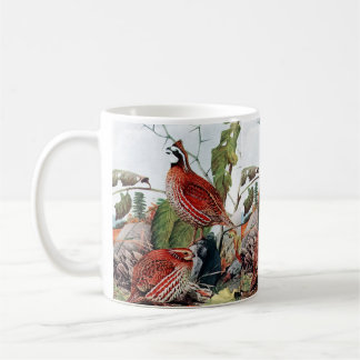 Vintage Bobwhite Quail Bird-målning Kaffemugg