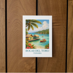 Vintage Bocas del Toro Panama Resa Tropisk Vykort