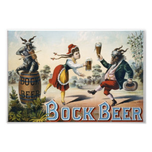 Vintage Bock Beer Fototryck