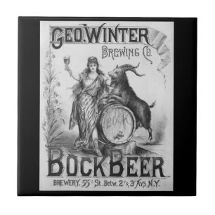 Vintage Bock Beer Tile Kakelplatta