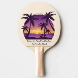 Vintage Boeach Sunset Vacation loger Peach lila Pingisracket