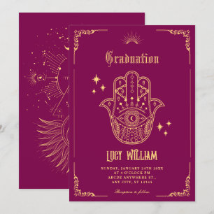 Vintage Bohemian Art-symboler studenten Inbjudningar