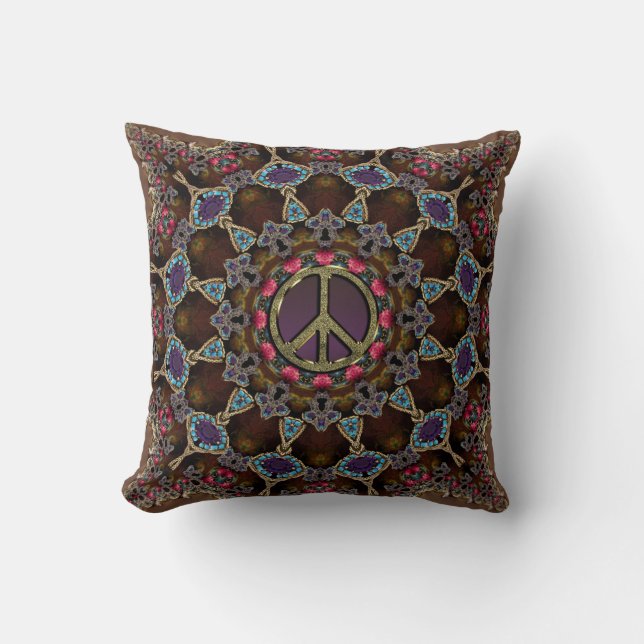 Vintage Bohemian Fredstecken Cushion / Pillow Kudde (Framsida)