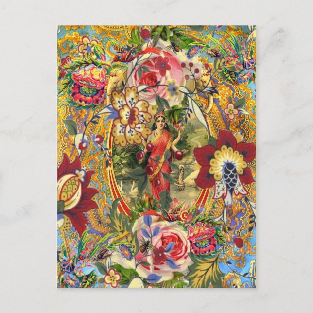 Vintage Bohemian Goddess Vykort (Framsida)