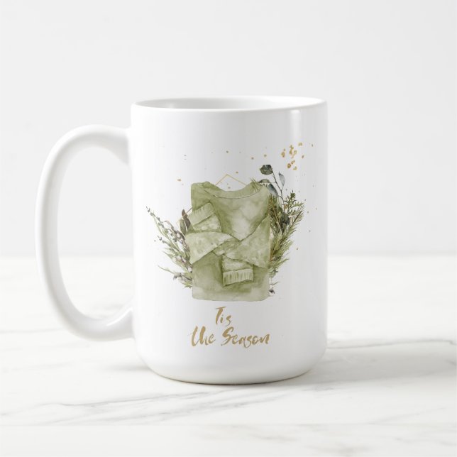 Vintage Bohemian Jul Vattenfärgsspresent Kaffemugg (Vänster)