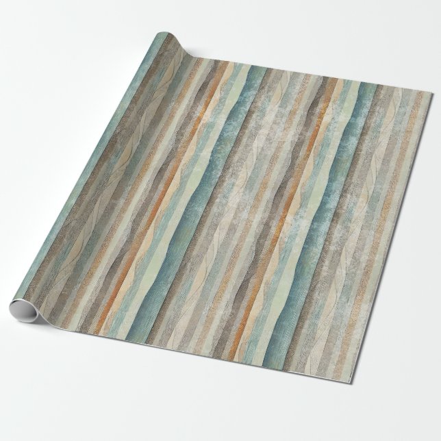 Vintage Bohemian Textured Rand mönstrad Presentpapper (Utrullad)