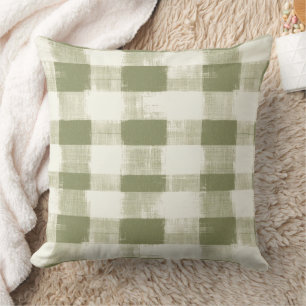 Vintage Bohemian Watercolor Play i Moss Grönt Kudde