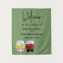 Vintage Bohemisk Välkomstfest Par Vin Bröllop