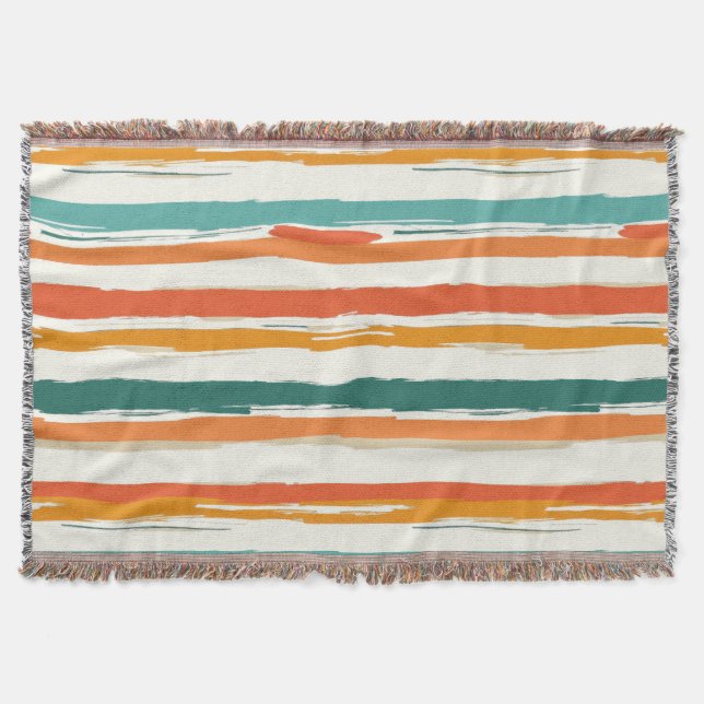 Vintage Bohemiskt vattenfärgsstripe (1) Filt (Framsidan)