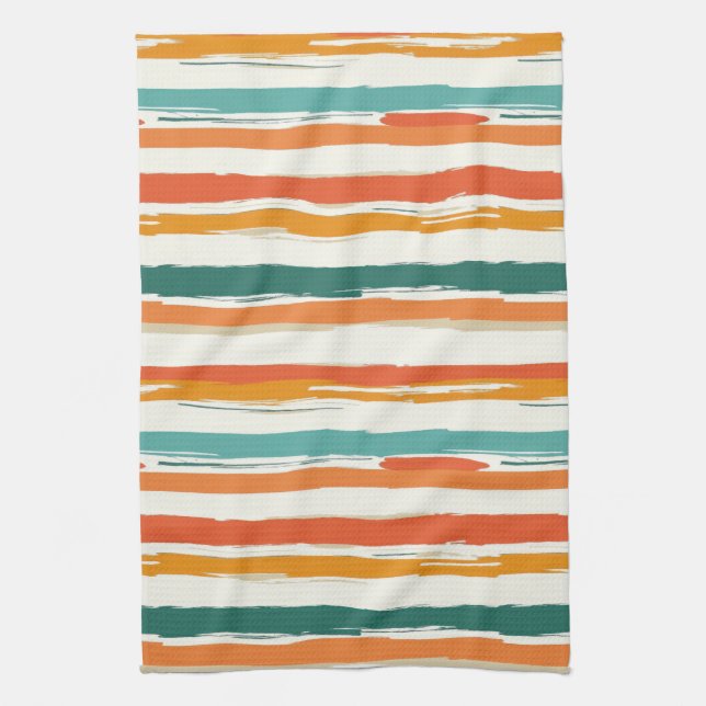 Vintage Bohemiskt vattenfärgsstripe (1) Kökshandduk (Vertikal)