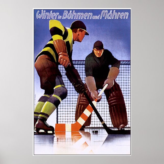 Vintage Bohman und Mahren Hockey Poster (Framsidan)