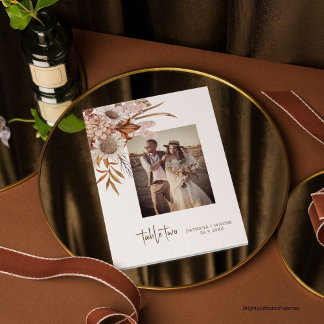 Vintage Boho Autumn Photo Bröllop Bordsnummer