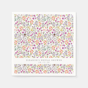 Vintage Boho Bicycle Blommigt Anpassningsbar Möhip Pappersservett