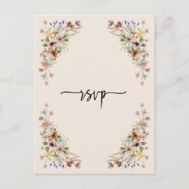Vintage Boho Blommig Vykort