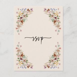 Vintage Boho Blommig Vykort