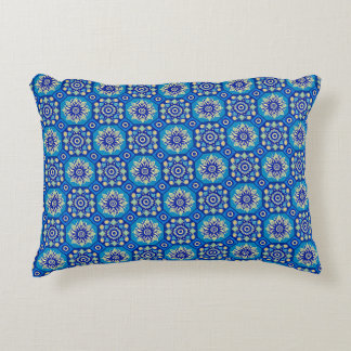 Vintage Boho Blue Blommönster Prydnadskudde