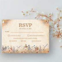Vintage Boho Butterfly Garden Wedding OSA kort