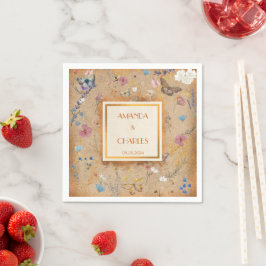 Vintage Boho Butterfly Garden Wedding Pappersservett