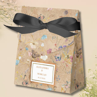 Vintage Boho Butterfly Garden Wedding Presentaskar