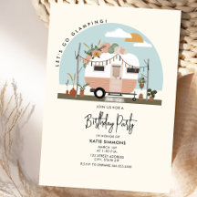 Vintage Boho Camper Glamping Födelsedagsfest