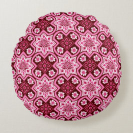 Vintage Boho Chic Blommönster Rund Kudde