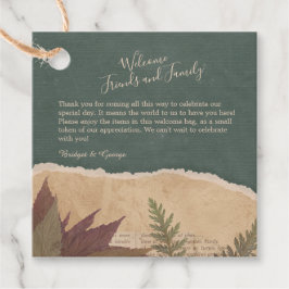 vintage boho chic greenery bröllop gåvor etiketter