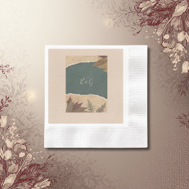 vintage boho chic greenery bröllop pappersservett