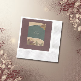 vintage boho chic greenery bröllop pappersservett