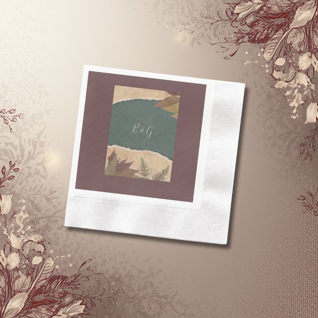 vintage boho chic greenery bröllop pappersservett (Skapare uppladdad)