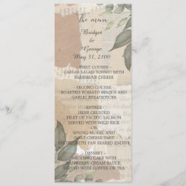 vintage boho chic Greenery Meny & Program