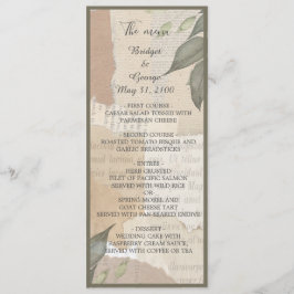vintage boho chic Greenery Program & Meny