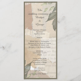 vintage boho chic Greenery Program & Meny