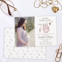 Vintage boho flicka babydusch för kläder
