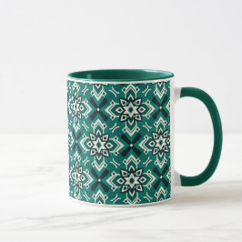 Vintage Boho Geometric Blommönster Mugg