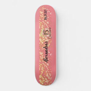 Vintage Boho Ro Guld Rustic Quinceañera (Spanien) Mini Skateboard Bräda 18,5 Cm