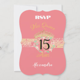 Vintage Boho Roséguld Rustik Quinceañera Spansk