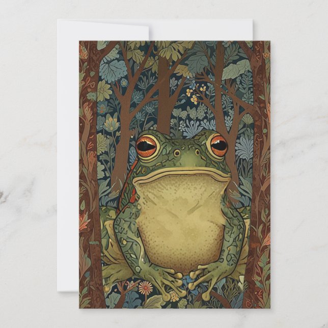 Vintage boho-skogsgroda inbjudningar (Framsida)
