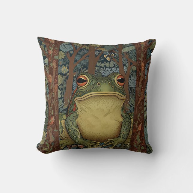 Vintage boho-skogsgroda kudde (Framsida)