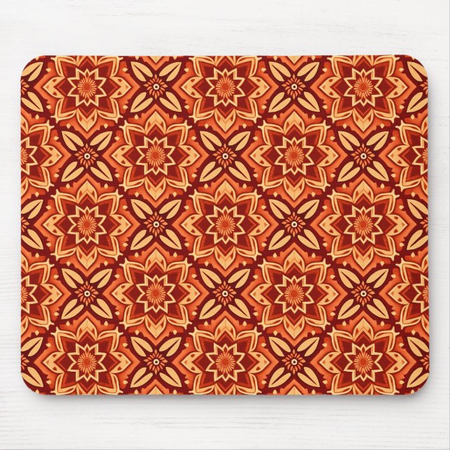 Vintage Boho Starburst Blommönster Musmatta (Framsidan)