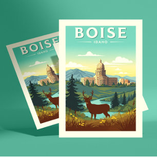 Vintage Boise Idaho Vykort