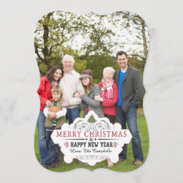 Vintage Böjd Form Fotokort Julkort