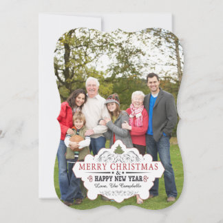 Vintage Böjd Form Fotokort Julkort