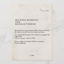 Vintage bok bröllopsinbjudan