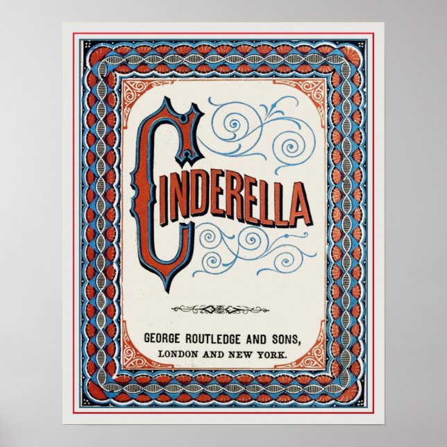 Vintage Bok Cover Cinderella Poster (Framsidan)