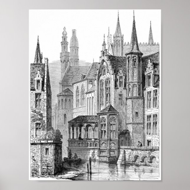 Vintage Bok Illustration Poster (Framsidan)