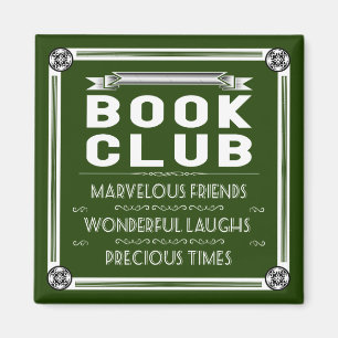 Vintage Bok Klubb Typografi, Grönt Magnet