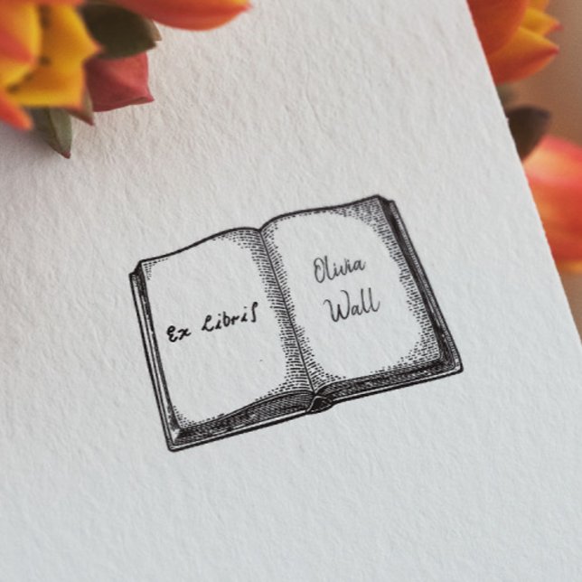 Vintage Bok Reader Bookish Bookplate Ex Libris Stämpel (Skapare uppladdad)